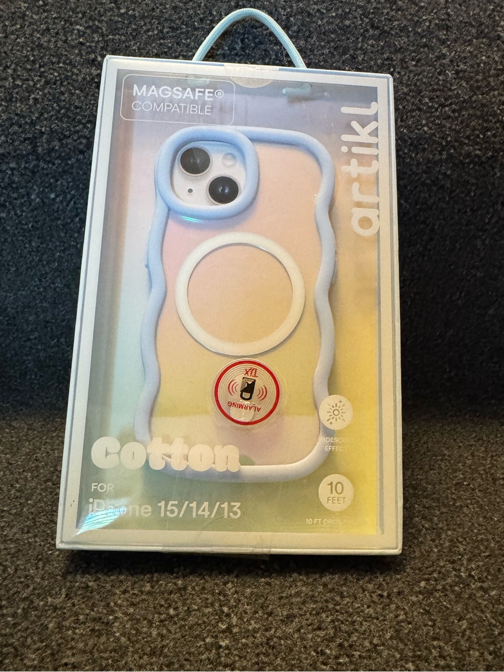 Artikl Cotton Iridescent Wavy Phone Case iPhone 15 14 13 MagSafe Holographic Blu